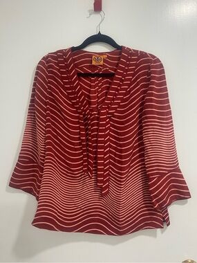 Tory Burch Irina Tie neck blouse 100% silk